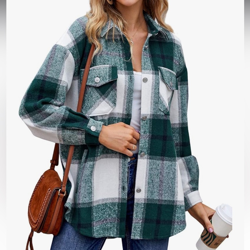 Green Plaid Shacket